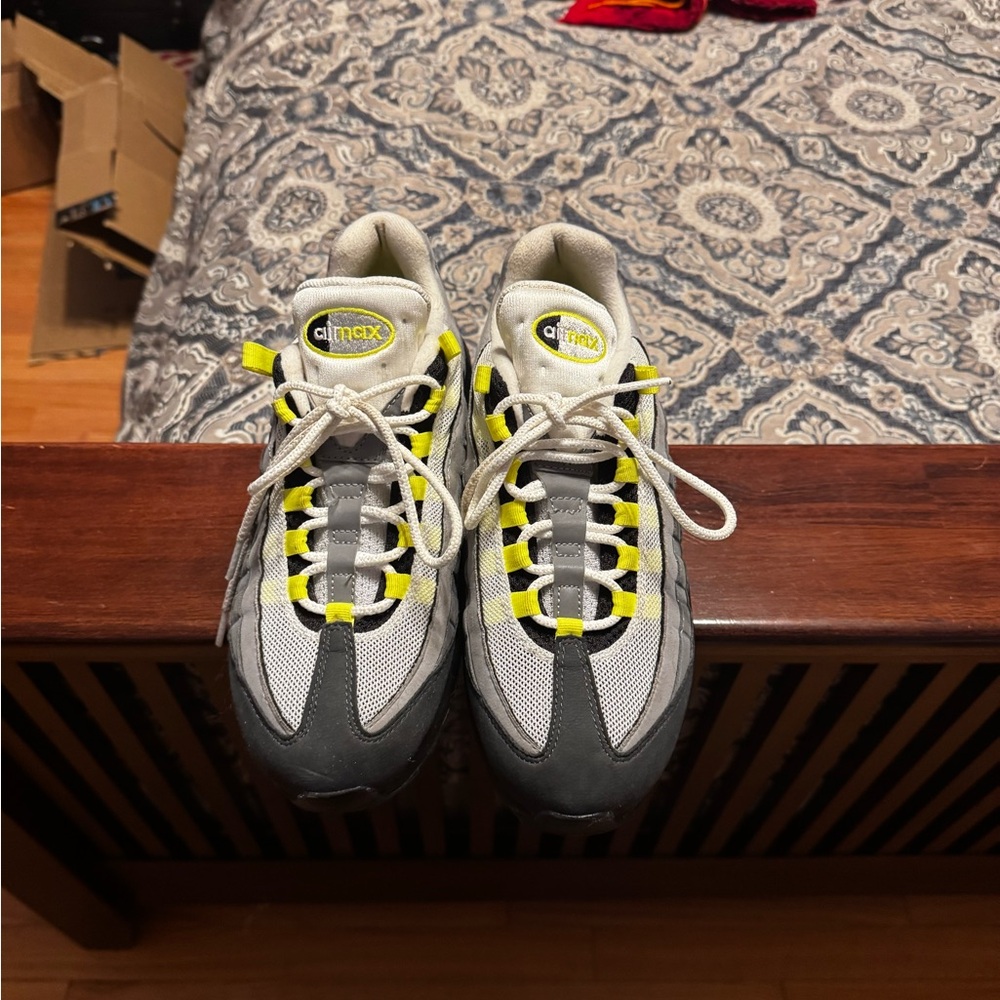 Nike Air Max Gray and Yellow Sneakers